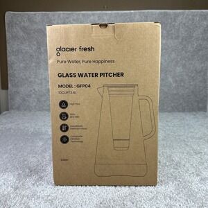 Glacier Fresh Glass Water Pitcher 10 Cup Model GFP04 New Open Box